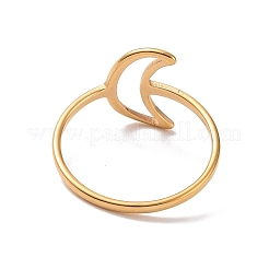 Ionenplattierung (IP) 201 Edelstahl Halbmond Fingerring&nbsp;RJEW-J051-37G