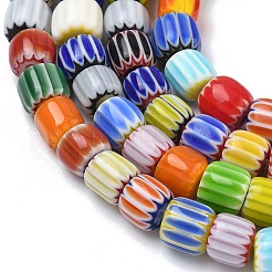 Perline chevron in vetro millefiori fatte a mano&nbsp;LAMP-Z019-02A