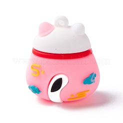 Pvc cartoon glückliche katze puppe anhänger&nbsp;KY-C008-12D