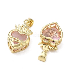 Pendentifs avec zircon cubiques à micro-pavés en laiton&nbsp;KK-F930-27A-G