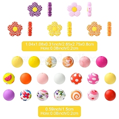 30 perline focali in silicone di 5 stili&nbsp;SIL-YW0002-21A