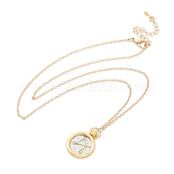 Colliers pendentifs de tarot en laiton avec douze constellations&nbsp;LS-NJEW-Q006-01K-G