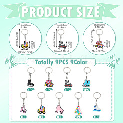 9 porte-clés pendentif en PVC avec patins à glace&nbsp;KEYC-TA0001-59