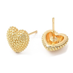 Boucles d'oreilles en alliage de coeur bosselé pour les femmes&nbsp;PALLOY-Q447-18LG