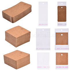 100 Stück Displaykarten aus Kraftpapier für einzelne Ohrringe mit Aufhängeloch&nbsp;CDIS-YW0001-21