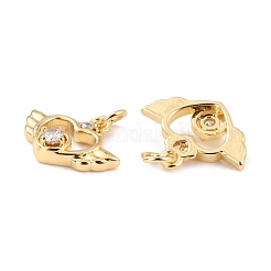 Pendenti in zirconi cubici trasparenti in micro pavè di ottone&nbsp;ZIRC-P091-16G-RS