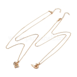 Set di collane con ciondolo a cuore in lega di placcatura a cremagliera&nbsp;NJEW-B081-05
