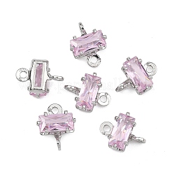 Breloques connecteurs rectangulaires en laiton pavé de zircone cubique shegrace&nbsp;XGRQ2O378-438B-P