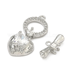 Fermoirs à bascule en laiton zircon cubique transparent&nbsp;KK-F934-05P