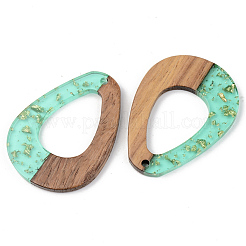 Pendentifs en résine transparente et bois de noyer&nbsp;RESI-S389-026A-B02