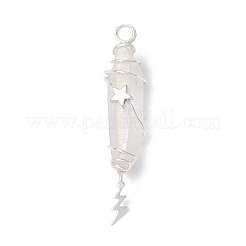 3 pieza de 3 estilos de colgantes envueltos en alambre de cobre puntiagudo de cristal de cuarzo natural galvanizado&nbsp;PALLOY-JF03767-06