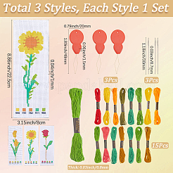 DIY-Stickerei-Lesezeichen-Sets mit Blumenmuster&nbsp;DIY-SC0028-91