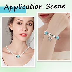 100 pièce de perles européennes turquoise synthétiques&nbsp;TURQ-PA0001-04B