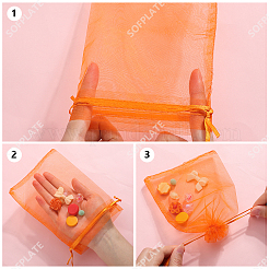 100 stücke 10 farben organzabeutel schmuck aufbewahrungsbeutel hochzeitsbevorzugung party mesh kordelzug geschenk&nbsp;OP-SP0001-02