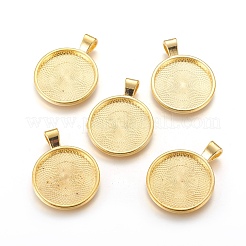 Impostazioni piatte cabochon pendente della lega rotonde&nbsp;PALLOY-A15654-G-NF