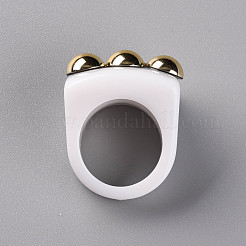 Blickdichte Fingerringe aus Acryl&nbsp;X-RJEW-T010-11