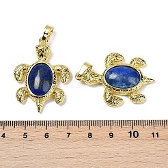 Gefärbte natürliche Lapislazuli- und Messinganhänger&nbsp;KK-F887-01G-16