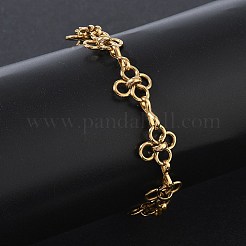 304 Edelstahl-Blumengliederkettenarmbänder&nbsp;SA-CBA2696-21G