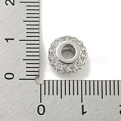 Perles de placage en laiton avec zircone cubique de micro pave&nbsp;KK-B091-03P-01
