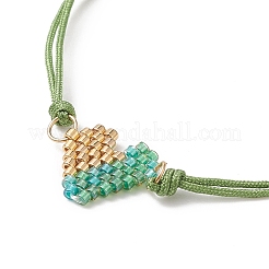 Braccialetti a forma di cuore con semi giapponesi fatti a mano&nbsp;BJEW-MZ00011