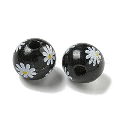 Perles européennes en bois imprimées&nbsp;WOOD-G022-19E
