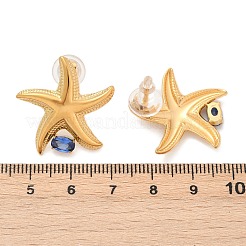 Seestern 304 Edelstahl Pavé Zirkonia Ohrstecker&nbsp;EJEW-Z110-02G
