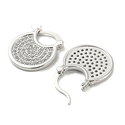 Orecchini a cerchio spessi in ottone con micro pavé di zirconi trasparenti&nbsp;EJEW-Q785-01P
