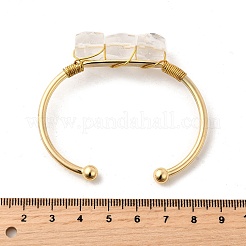 Bracelets manchettes en perles de pierres naturelles mélangées pour femmes&nbsp;BJEW-Q035-01G