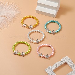 Bracciali elasticizzati con perline in imitazione di vetro&nbsp;BJEW-JB09924