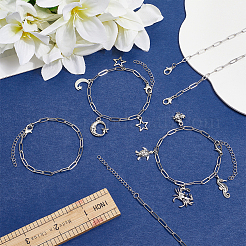 12 Stück 304 Edelstahl Büroklammerketten Armbänder für Männer und Frauen&nbsp;BJEW-SC0001-63P