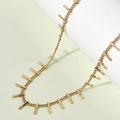 Collar de cadena de eslabones de acero inoxidable 304 con borlas para mujer.&nbsp;NJEW-K389-04G