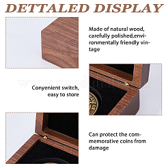 Boîtes magnétiques de rangement pour pièces commémoratives en bois&nbsp;CON-WH0133-009B