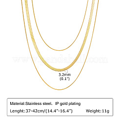Edelstahl 3-lagige Halsketten&nbsp;PW-WGEABAF-01