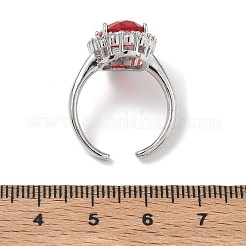 Offene Manschettenringe aus Messing mit Mikropavé und Zirkonia für Damen&nbsp;RJEW-L343-17P-06