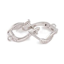 Accessoires de boucles d'oreilles créoles en laiton et zircone cubique&nbsp;KK-S374-04P-05