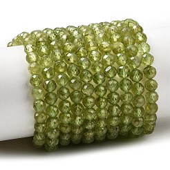 Natürlichen Peridot Perlen Stränge&nbsp;G-P603-C-4mm-01