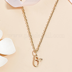 1 pz 304 collane con ciondolo a forma di lettera in acciaio inossidabile&nbsp;NJEW-LP0001-39O-G