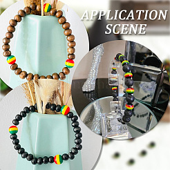 200 Stück Ghana Jamaika Reggae Streifen Harzperlen&nbsp;RESI-SP0001-05