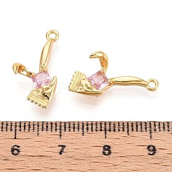 Pendentifs avec zircon cubiques à micro-pavés en laiton&nbsp;KK-N263-96B-G