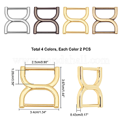 Hebillas de anclaje para conector de bolsa de aleación de zinc de 4 colores&nbsp;FIND-WR0004-07