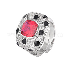 Fingerringe aus Messing mit Mikropavé-Kubikzirkonia für Damen&nbsp;FS-WGAB9AD-01