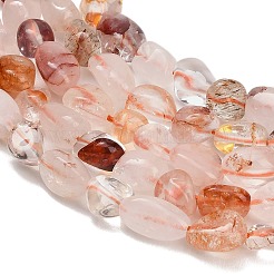 Brins de perles de quartz hématoïde rouge naturel/quartz ferrugineux&nbsp;GG-CBAC61B-B04-02