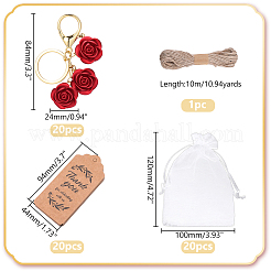 Porte-clés fleurs en plastique ABS&nbsp;KEYC-WR00006