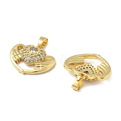 Colgantes de latón con micropavé de circonitas cúbicas y alas de corazón&nbsp;KK-M325-16C-G