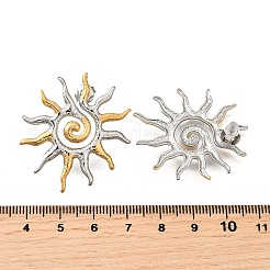 Orecchini a bottone bicolore in acciaio inossidabile 304&nbsp;EJEW-R031-01GP