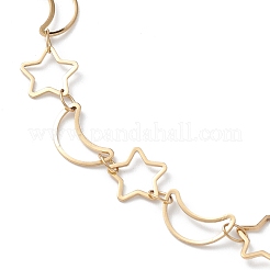 Tobilleras de cadena de eslabones de estrella y luna de acero inoxidable 304 con revestimiento de iones (IP) para hombres y mujeres&nbsp;LS-STAS-B039-15G