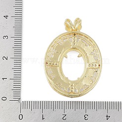 Messing Micro Pave Zirkonia Öltropfen Anhänger Cabochon Fassungen&nbsp;KK-U026-19G