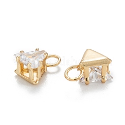 Breloques en laiton zircon cubique clair&nbsp;ZIRC-G170-14G