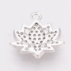 Breloques en laiton avec zircone cubique de micro pave&nbsp;KK-T025-07P