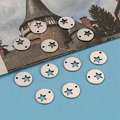 Breloques rondes plates en acier inoxydable 304 résistant au ternissement&nbsp;STAS-R063-03